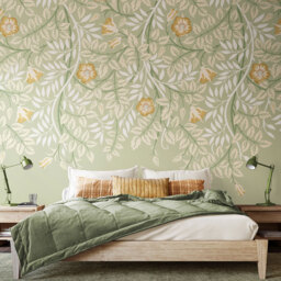 Origin Murals Cascading Rosehip Green Wall Mural