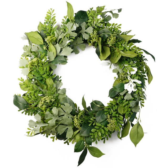 Leaf Fern Leaf Artificial Wreath 50cm - image 1
