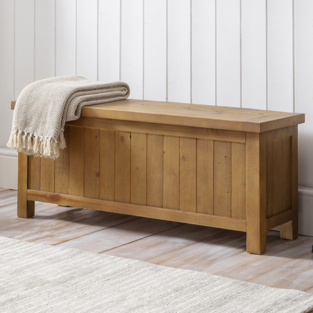 Julian Bowen Aspen Solid Reclaimed Pine Storage Bench - image 1