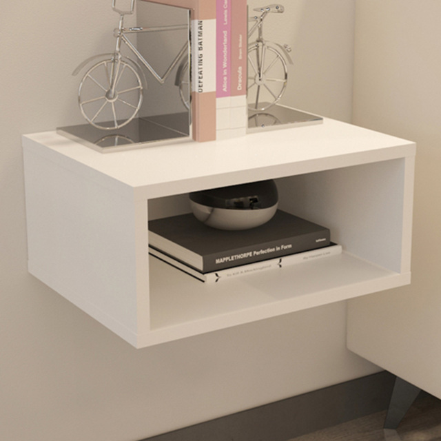 Decorotika Dora White Wall Mounted Bedside Table - image 1