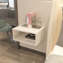 Decorotika Dora White Wall Mounted Bedside Table - thumbnail 3