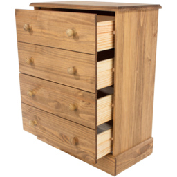 Core Products Cotswold 4 Drawer Wooden Chest of Drawers - thumbnail 3