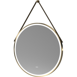 nuie Brushed Brass Round Illuminated Mirror 800mm - thumbnail 1