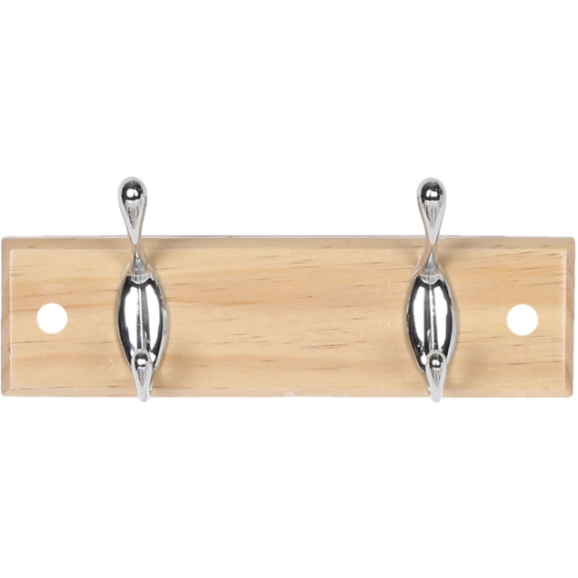 Decorails Chrome 2 Hook Pine Coat Rail