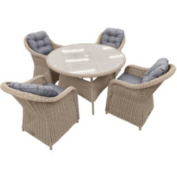 Oseasons Sicilia Sandy Oak 4 Seater Rattan Dining Set - thumbnail 2