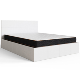 GFW White Double Faux Leather End Lift Ottoman Bed with Memory Pocket Spring Mattress - thumbnail 4