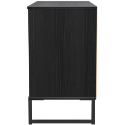 Crowndale Fluted 3 Drawer Black Ash TV Sideboard Ready Assembled - thumbnail 3