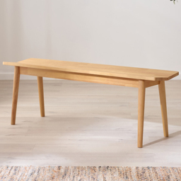 Furniturebox Lymington Oak Effect 2 Seater Solid Wood Large Dining Bench - thumbnail 1