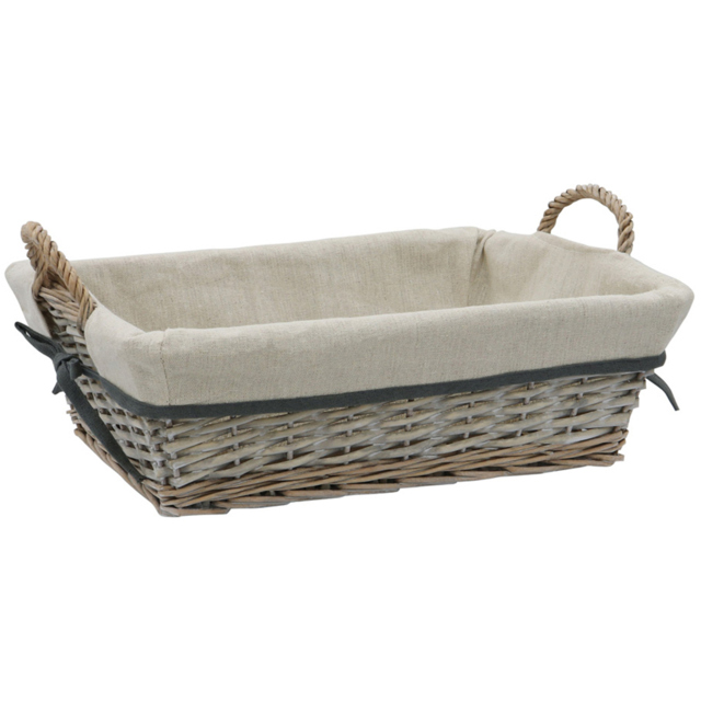 JVL 10L Arianna Grey Rectangular Willow Storage Basket - image 1