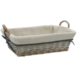 JVL 10L Arianna Grey Rectangular Willow Storage Basket