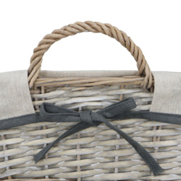 JVL 10L Arianna Grey Rectangular Willow Storage Basket - thumbnail 4