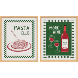 Single Aesthetic Italian Kitchen Glass Print in Assorted styles