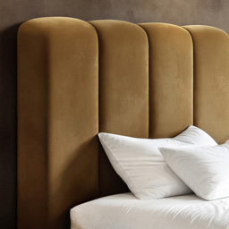SOLACE+CO Emilie Mocha Single Velvet Ribbed Ottoman Bed - thumbnail 4