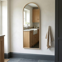 Oak Effect Arch Dress Mirror - thumbnail 2
