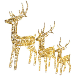 Gold 650 LED Reindeer Family Outdoor Christmas Decoration - thumbnail 3