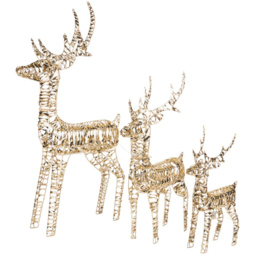 Gold 650 LED Reindeer Family Outdoor Christmas Decoration - thumbnail 1