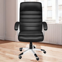 tectake Paul Black Height Adjustable Padded Office Chair - thumbnail 1