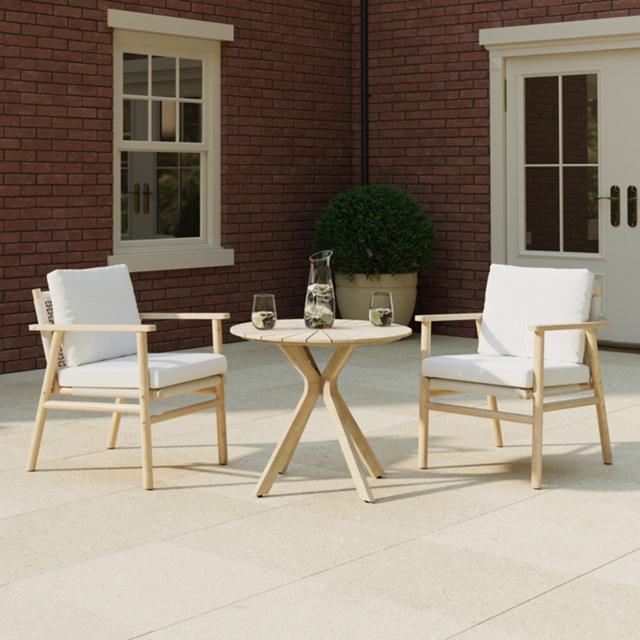 Charles Bentley Acacia and Weave 2 Seater Bistro Set - image 1