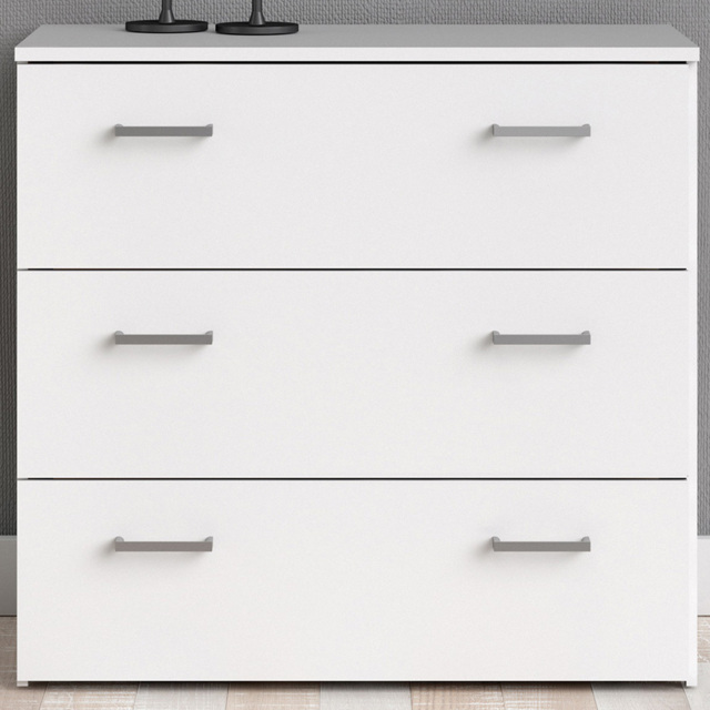 Florence Space 3 Drawer White Chest of Drawers - image 1
