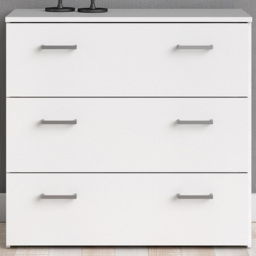 Florence Space 3 Drawer White Chest of Drawers - thumbnail 1