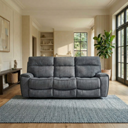 Cancun 3 Seater Grey Reclining Sofa - thumbnail 2