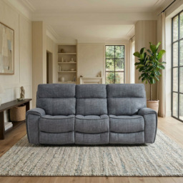 Cancun 3 Seater Grey Reclining Sofa - thumbnail 4