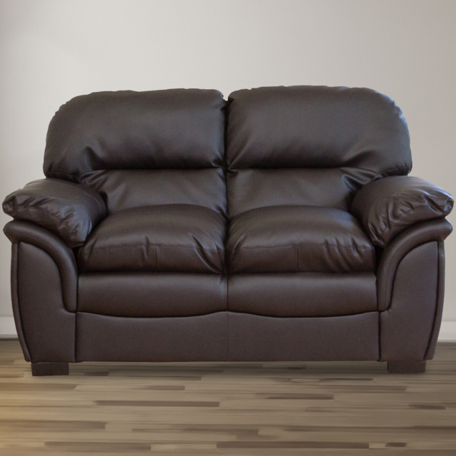 Leverton 2 Seater Brown Bonded Leather Sofa - image 1
