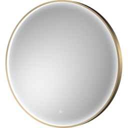 nuie Brushed Brass Framed LED Touch Sensor Mirror 800mm