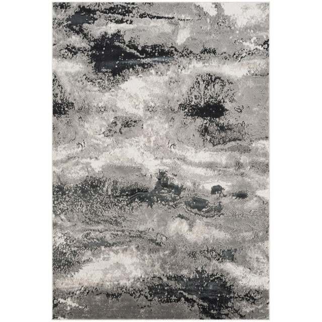 Desire Rugs Elysium Modern Abstract Action Metallic Mist Grey Rug 60 x 220cm - image 1