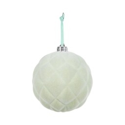 Mistletoe Cottage Sage Green Elegant Flocked Bauble 4 Pack - thumbnail 3
