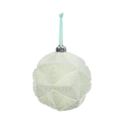 Mistletoe Cottage Sage Green Elegant Flocked Bauble 4 Pack - thumbnail 4