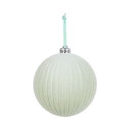 Mistletoe Cottage Sage Green Elegant Flocked Bauble 4 Pack - thumbnail 2