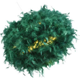 Happy Homewares Large Green Real Feather Decorated Ceiling Pendant Shade - thumbnail 3
