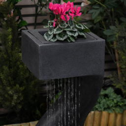 Garden Gear Spiral Square Rainfall LED Water Feature with Planter - thumbnail 3
