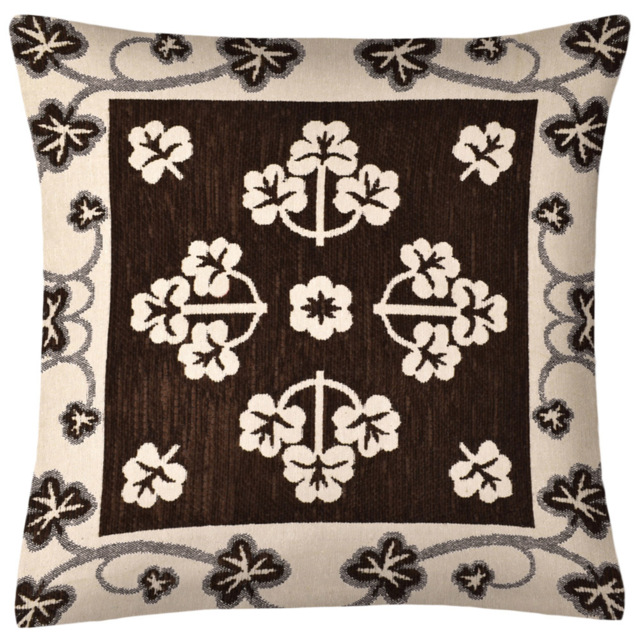 Ashley Mills Chenille Pattern Chocolate Filled Cushion 43 x 43cm 2 Pack - image 1
