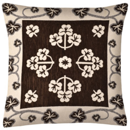 Ashley Mills Chenille Pattern Chocolate Filled Cushion 43 x 43cm 2 Pack