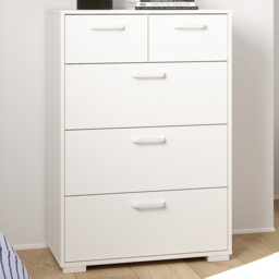 Furniture To Go Sofia White 5 Drawer Chest of Drawers - thumbnail 1