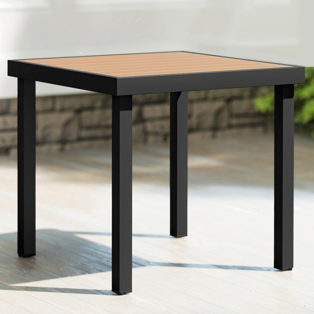 Outsunny Natural 4 Seater Square Garden Dining Table - image 1