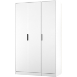Crowndale Hong Kong 3 Door Matt White Tall Wardrobe Ready Assembled - thumbnail 2