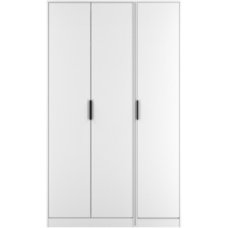 Crowndale Hong Kong 3 Door Matt White Tall Wardrobe Ready Assembled - thumbnail 3