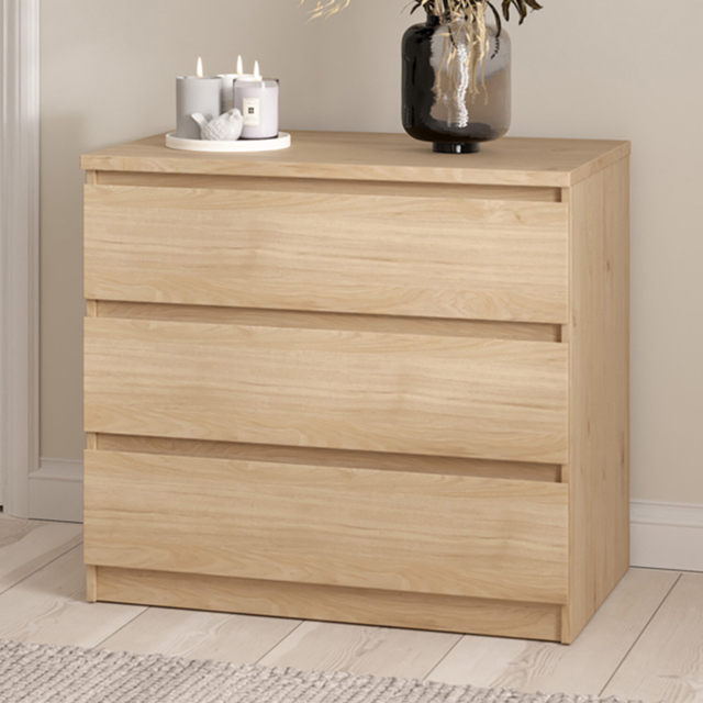 Florence 3 Drawer Jackson Hickory Oak Chest of Drawers - image 1