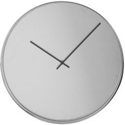 Premier Housewares Bailie Mirror Face Chrome Eound Wall Clock 40cm