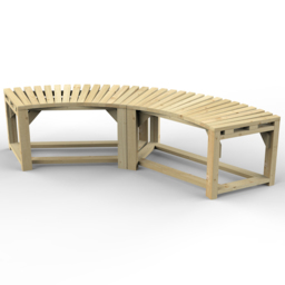 Forest Garden Set of 2 Curved Firepit Bench - thumbnail 2