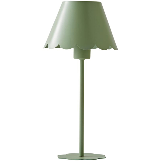 ValueLights Hattie Green Scallop Rechargeable Table Lamp - image 1
