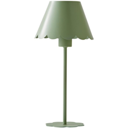 ValueLights Hattie Green Scallop Rechargeable Table Lamp