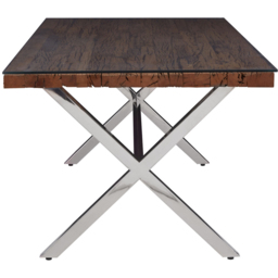 Premier Housewares Kerala Natural 6 Seater Patio Dining Table with Cross Base - thumbnail 2