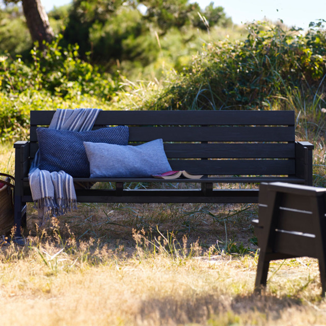 AMATA Usma 3 Seater Black Lounge Bench - image 1