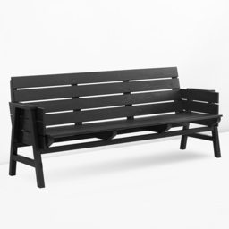 AMATA Usma 3 Seater Black Lounge Bench - thumbnail 2