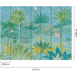 Grandeco Palm Spring Scene Blue 7 Lane Wall Mural - thumbnail 4