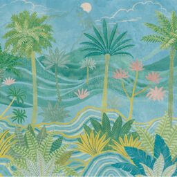 Grandeco Palm Spring Scene Blue 7 Lane Wall Mural - thumbnail 3